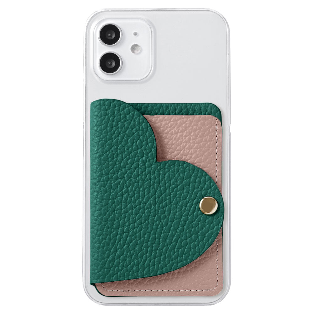 Clear Case Genuine Leather 32 Colors Italian Shrink Leather With Heart Mirror Card Case Back Case AQUOS Series