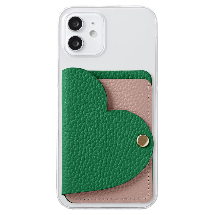 Clear case genuine leather 32 colors Italian shrink leather with heart mirror card case back case Xperia series