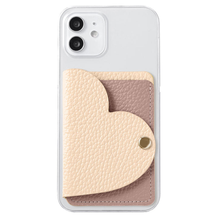 Clear case genuine leather 32 colors Italian shrink leather with heart mirror card case back case Xperia series