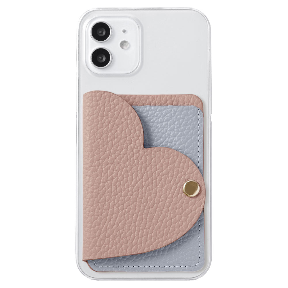 Clear case genuine leather 32 colors Italian shrink leather with heart mirror card case back case Galaxy series