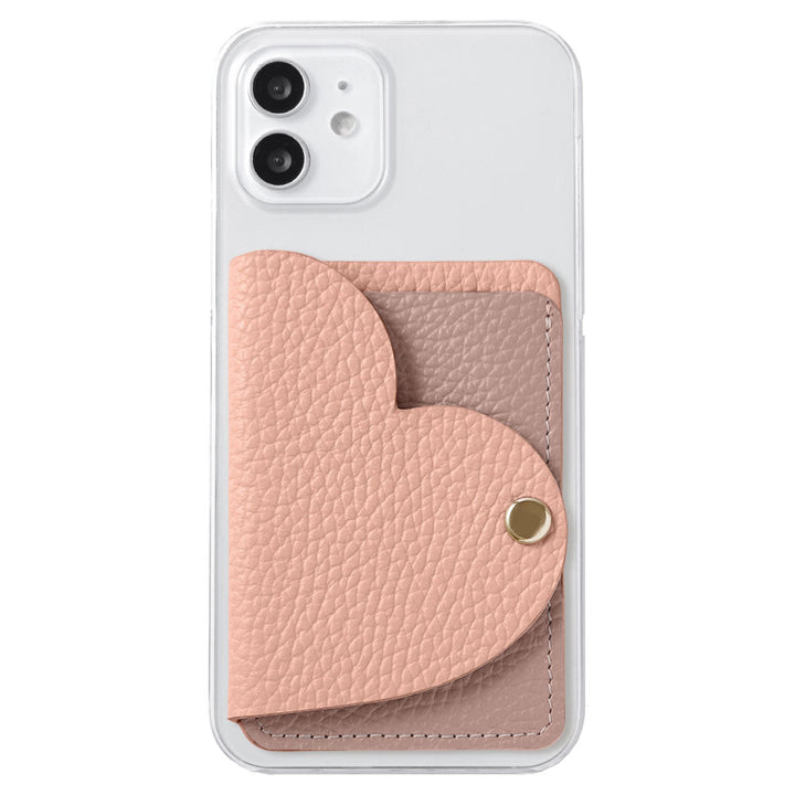 Clear Case Genuine Leather 32 Colors Italian Shrink Leather With Heart Mirror Card Case Back Case AQUOS Series