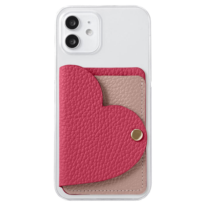 Clear case genuine leather 32 colors Italian shrink leather with heart mirror card case back case Xperia series