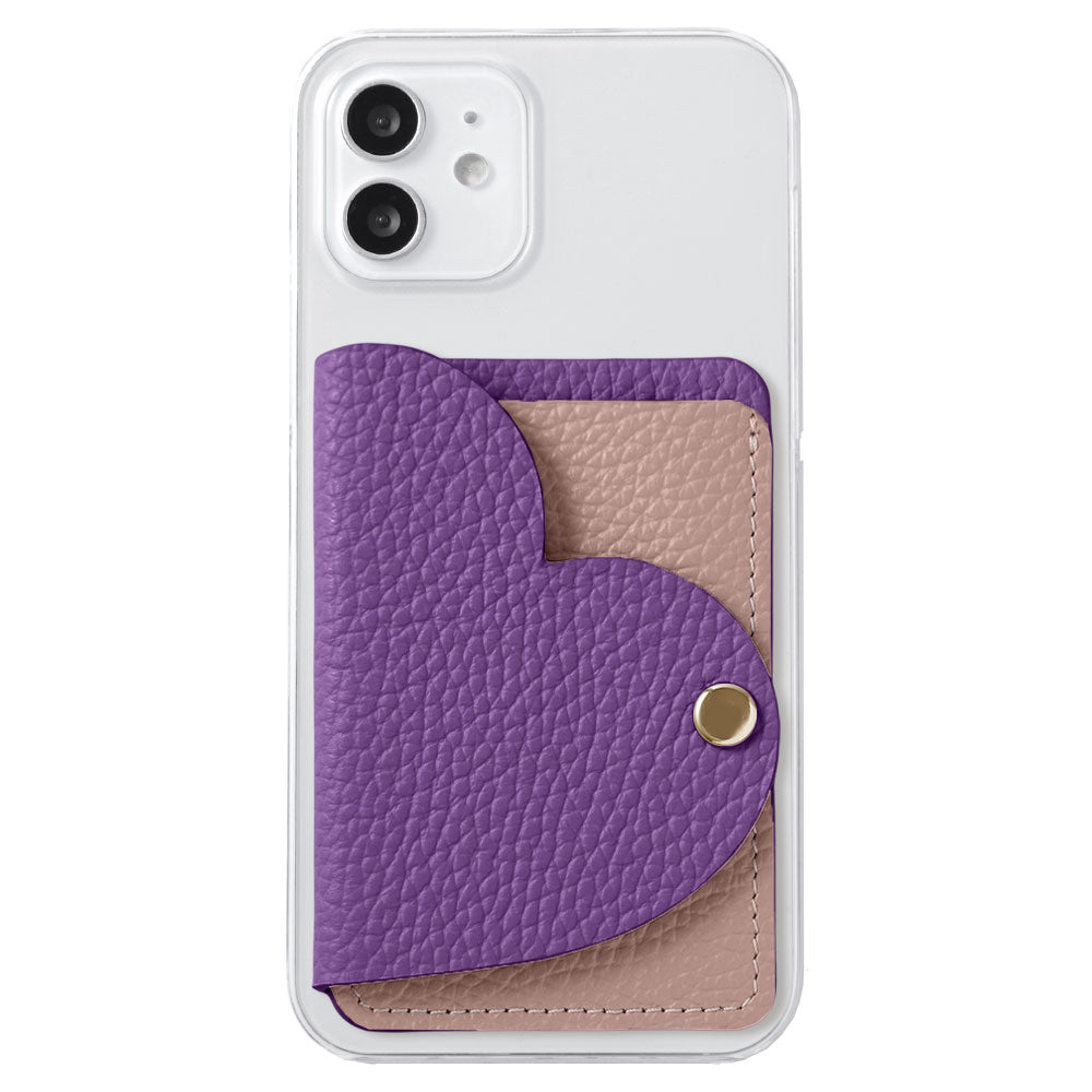 Clear Case Genuine Leather 32 Colors Italian Shrink Leather With Heart Mirror Card Case Back Case AQUOS Series