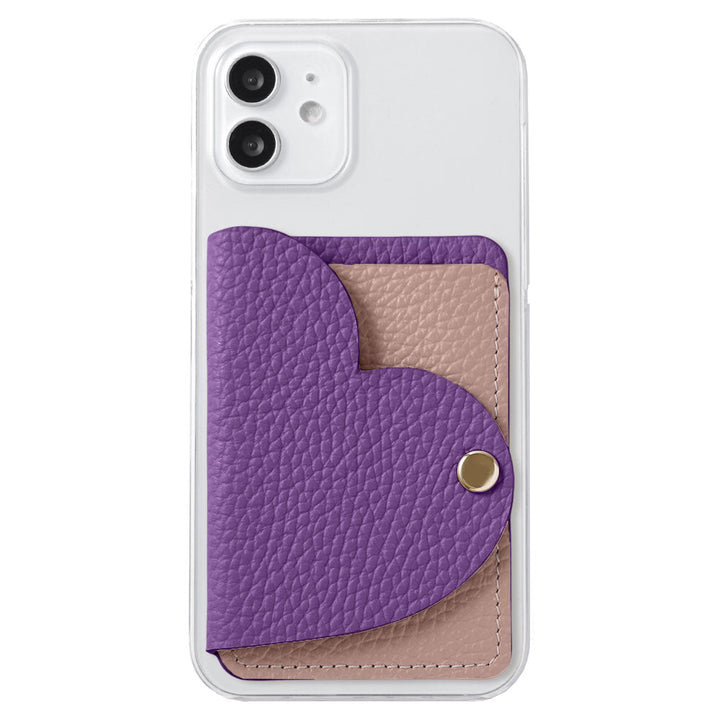 Clear case genuine leather 32 colors Italian shrink leather with heart mirror card case back case Galaxy series