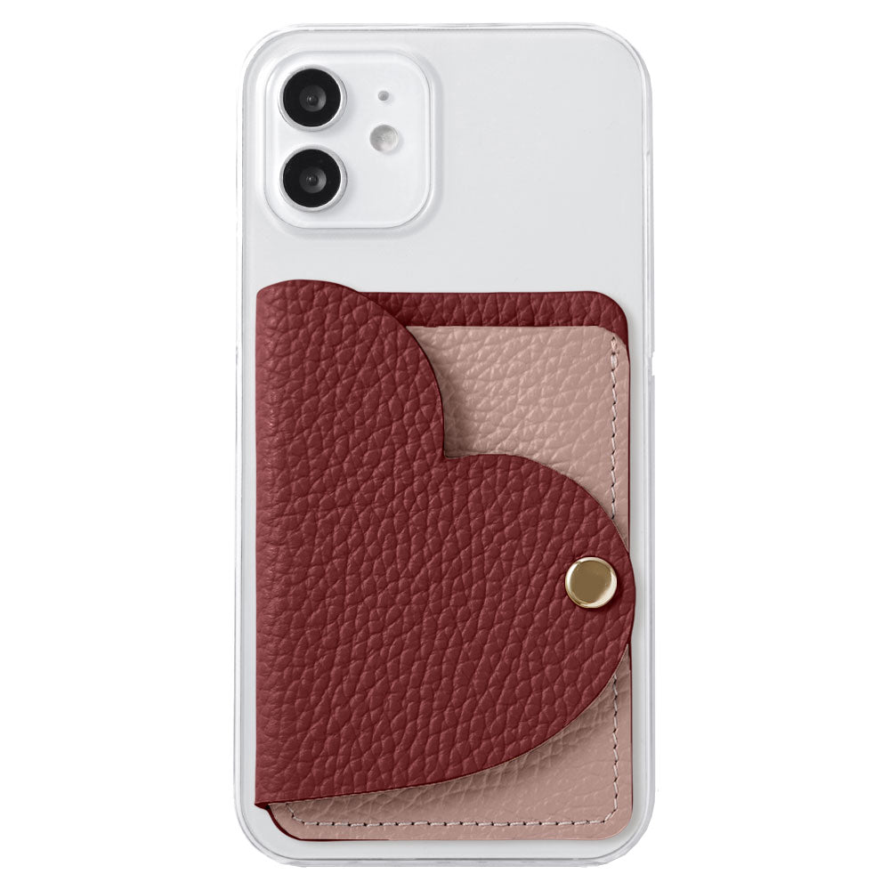 Clear case genuine leather 32 colors Italian shrink leather with heart mirror card case back case Galaxy series