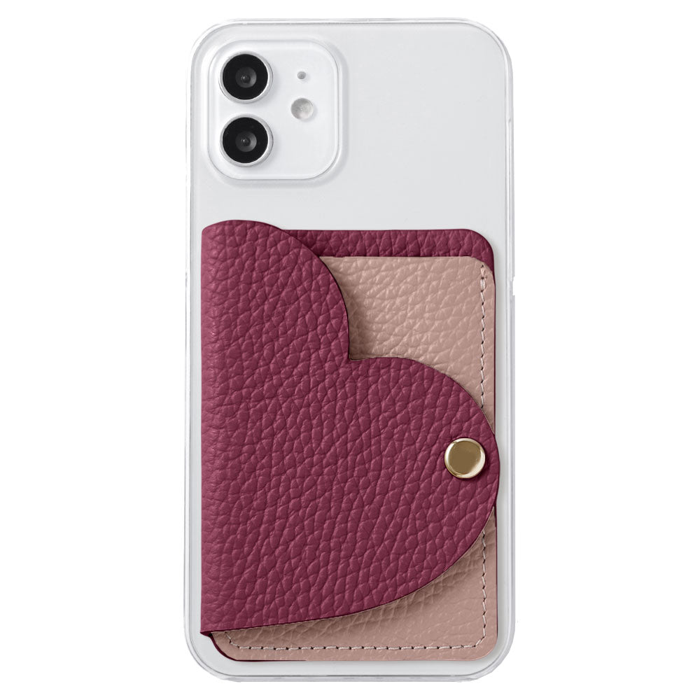 Clear case genuine leather 32 colors Italian shrink leather with heart mirror card case back case Xperia series