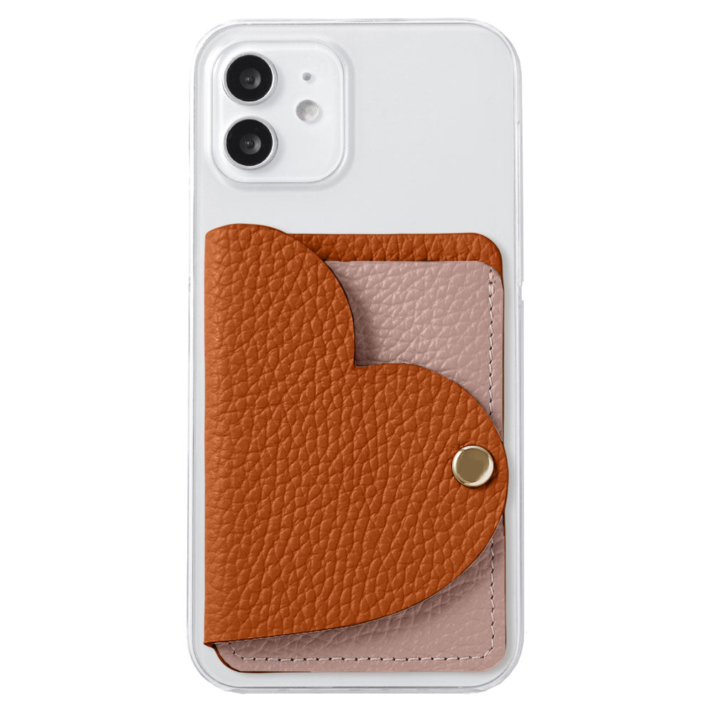 Clear case genuine leather 32 colors Italian shrink leather with heart mirror card case back case Xperia series