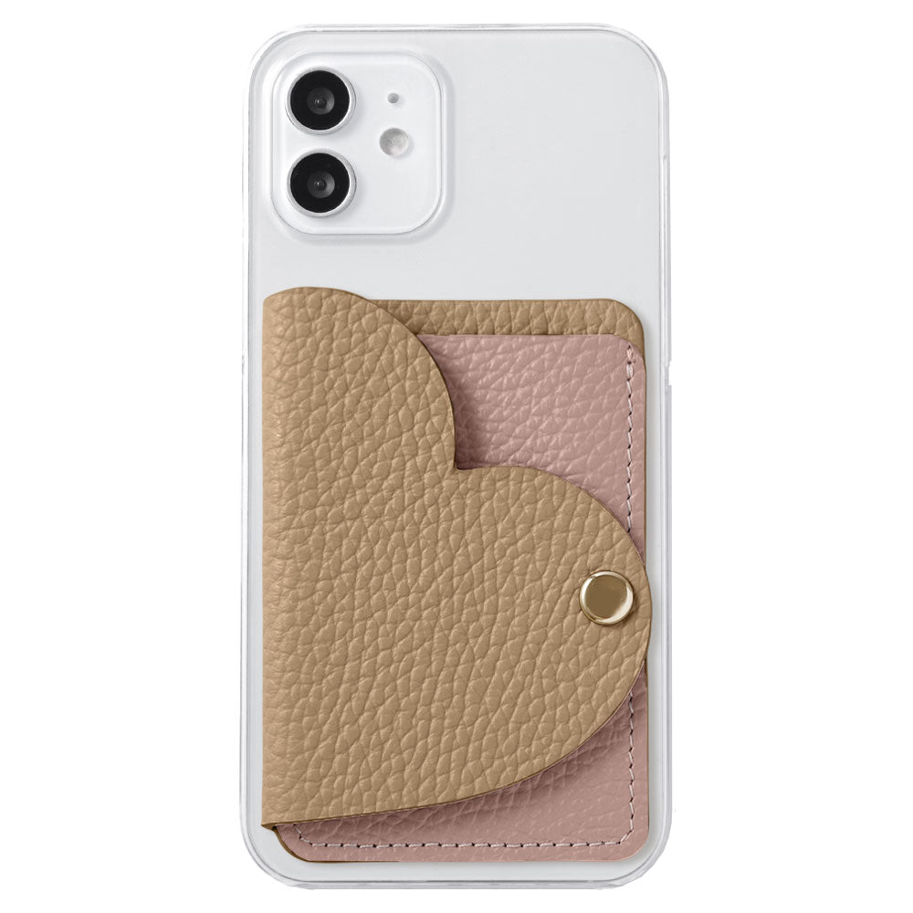 Clear case genuine leather 32 colors Italian shrink leather with heart mirror card case back case Xperia series