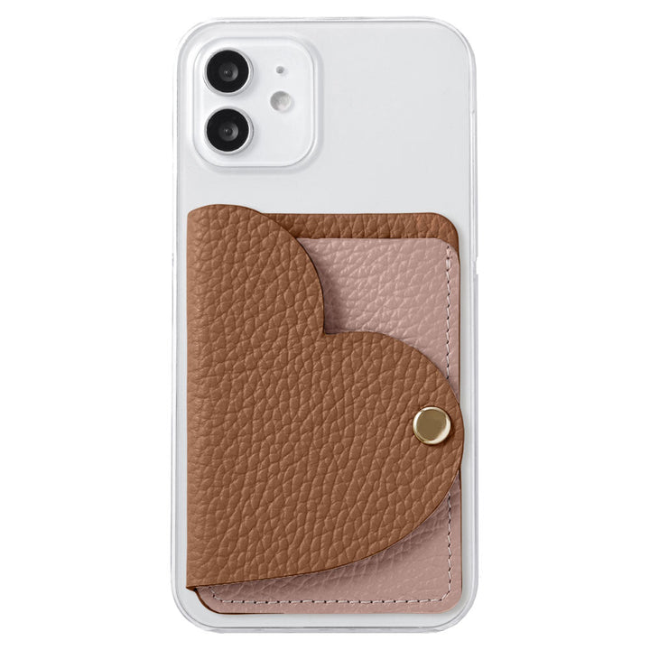 Clear case genuine leather 32 colors Italian shrink leather with heart mirror card case back case Xperia series