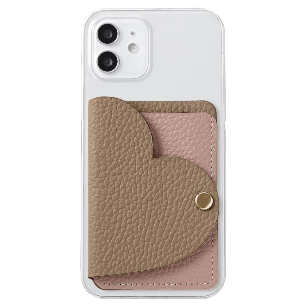 Clear Case Genuine Leather 32 Colors Italian Shrink Leather With Heart Mirror Card Case Back Case AQUOS Series