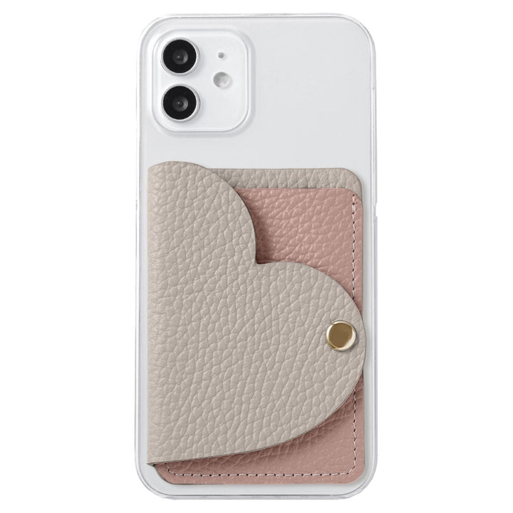Clear Case Genuine Leather 32 Colors Italian Shrink Leather With Heart Mirror Card Case Back Case AQUOS Series