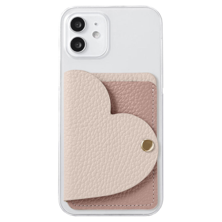 Clear case genuine leather 32 colors Italian shrink leather with heart mirror card case back case Galaxy series
