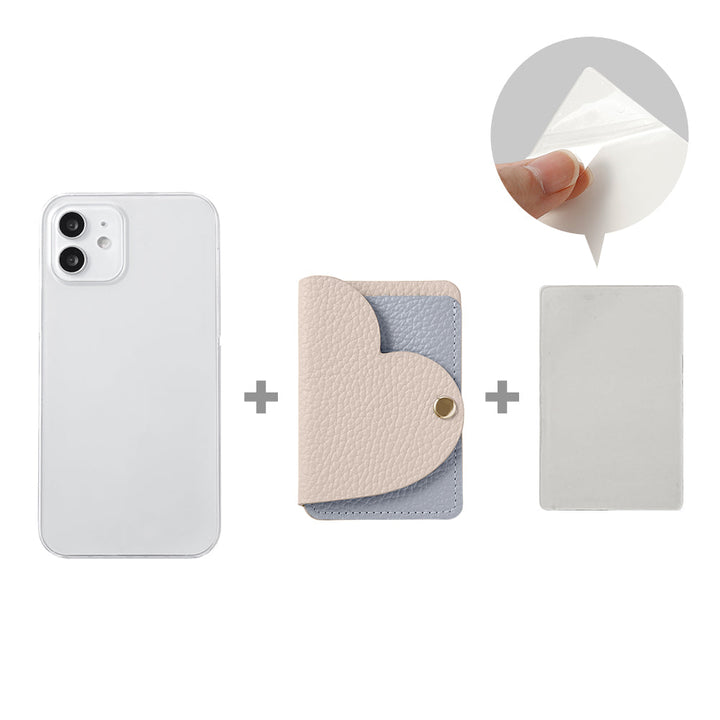 Clear case genuine leather 32 colors Italian shrink leather with heart mirror card case back case Xperia series