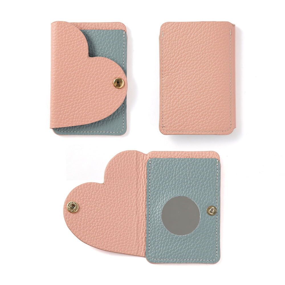 Clear case genuine leather 32 colors Italian shrink leather with heart mirror card case back case Xperia series