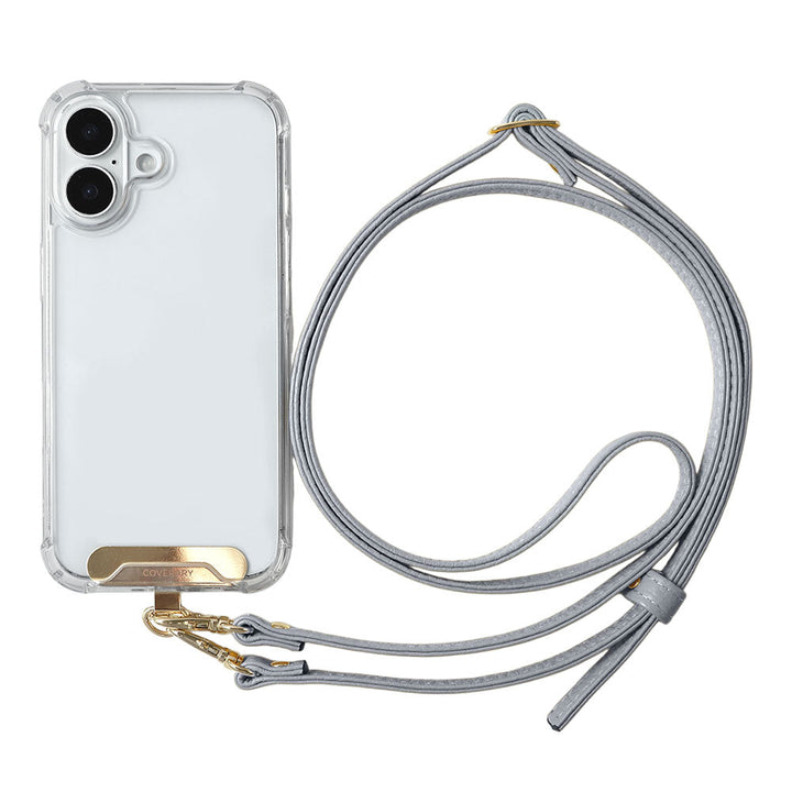 Clear HB Case Back Case Genuine Leather 32 Colors Italian Shrink Leather Holder Set with Shoulder Strap