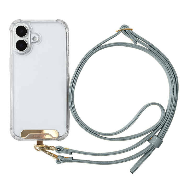 Clear HB Case Back Case Genuine Leather 32 Colors Italian Shrink Leather Holder Set with Shoulder Strap