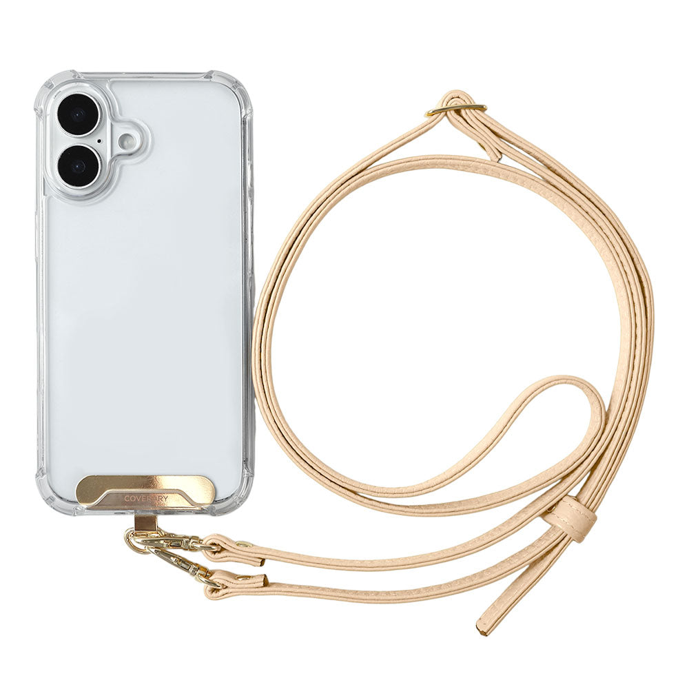 Clear HB Case Back Case Genuine Leather 32 Colors Italian Shrink Leather Holder Set with Shoulder Strap