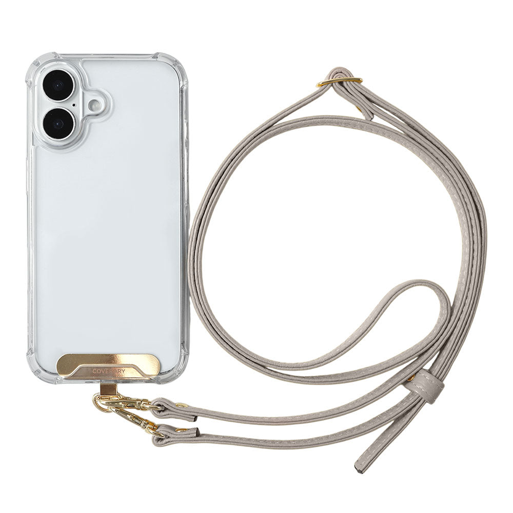 Clear HB Case Back Case Genuine Leather 32 Colors Italian Shrink Leather Holder Set with Shoulder Strap