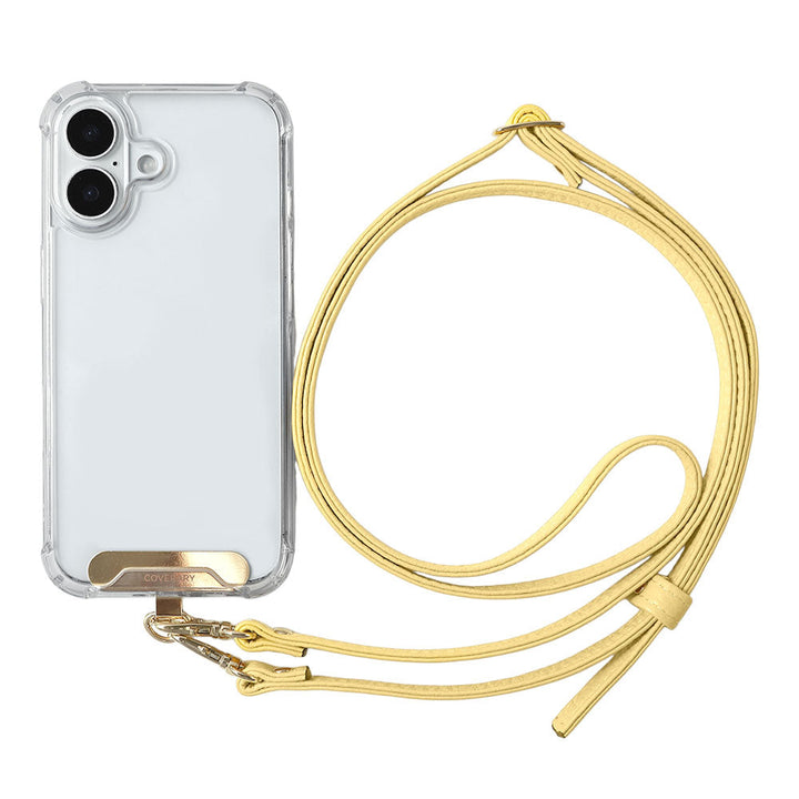 Clear HB Case Back Case Genuine Leather 32 Colors Italian Shrink Leather Holder Set with Shoulder Strap