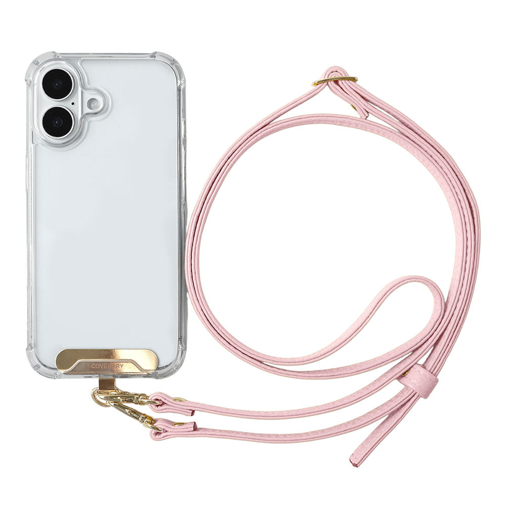 Clear HB Case Back Case Genuine Leather 32 Colors Italian Shrink Leather Holder Set with Shoulder Strap