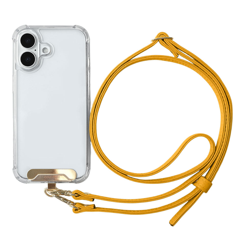 Clear HB Case Back Case Genuine Leather 32 Colors Italian Shrink Leather Holder Set with Shoulder Strap