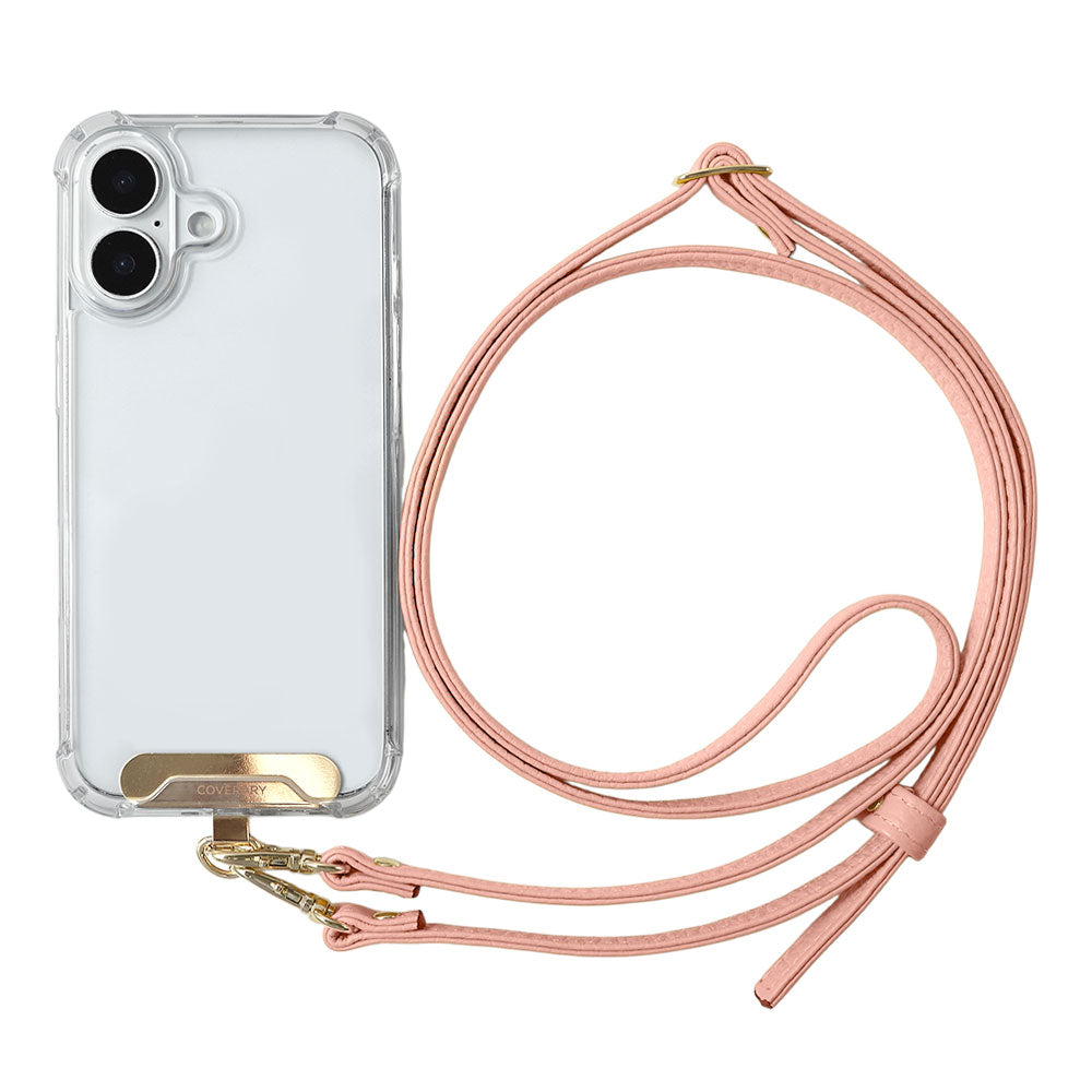 Clear HB Case Back Case Genuine Leather 32 Colors Italian Shrink Leather Holder Set with Shoulder Strap