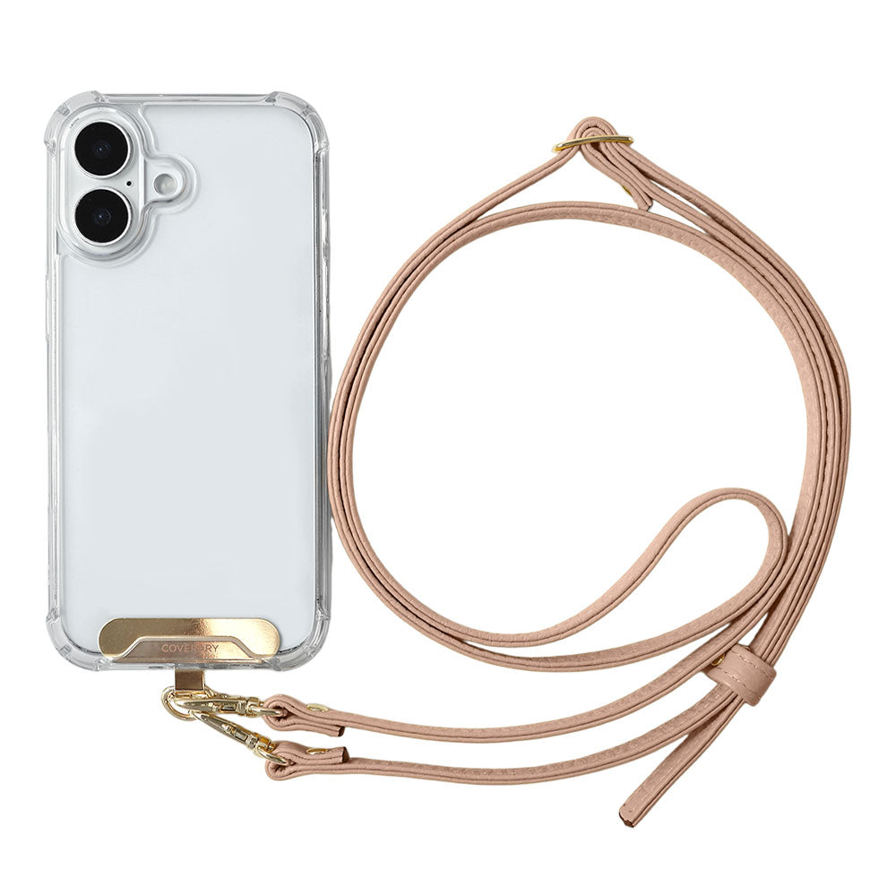 Clear HB Case Back Case Genuine Leather 32 Colors Italian Shrink Leather Holder Set with Shoulder Strap