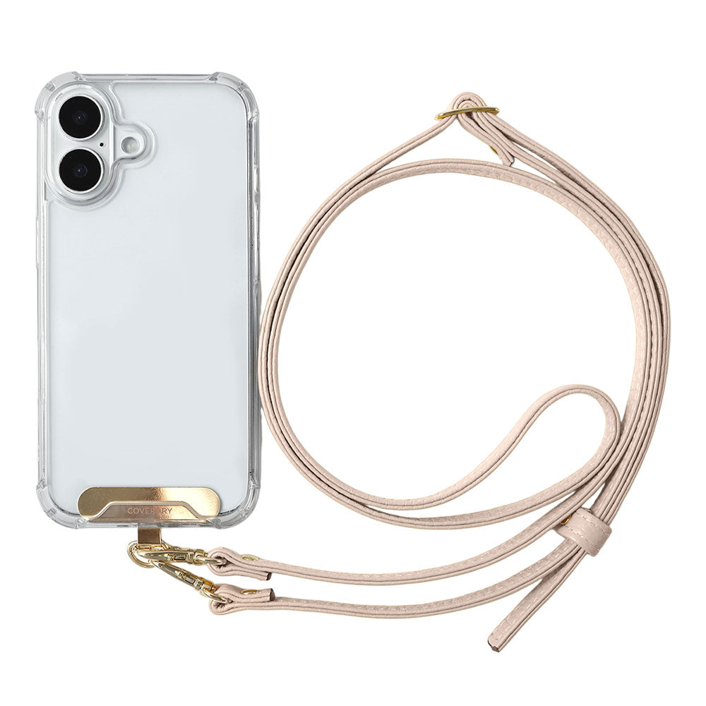 Clear HB Case Back Case Genuine Leather 32 Colors Italian Shrink Leather Holder Set with Shoulder Strap