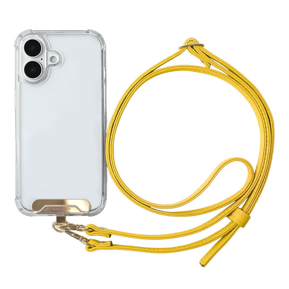 Clear HB Case Back Case Genuine Leather 32 Colors Italian Shrink Leather Holder Set with Shoulder Strap