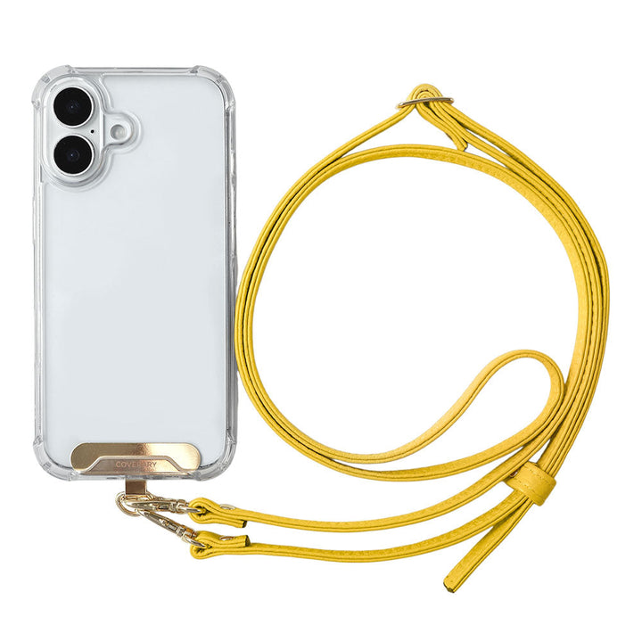 Clear HB Case Back Case Genuine Leather 32 Colors Italian Shrink Leather Holder Set with Shoulder Strap