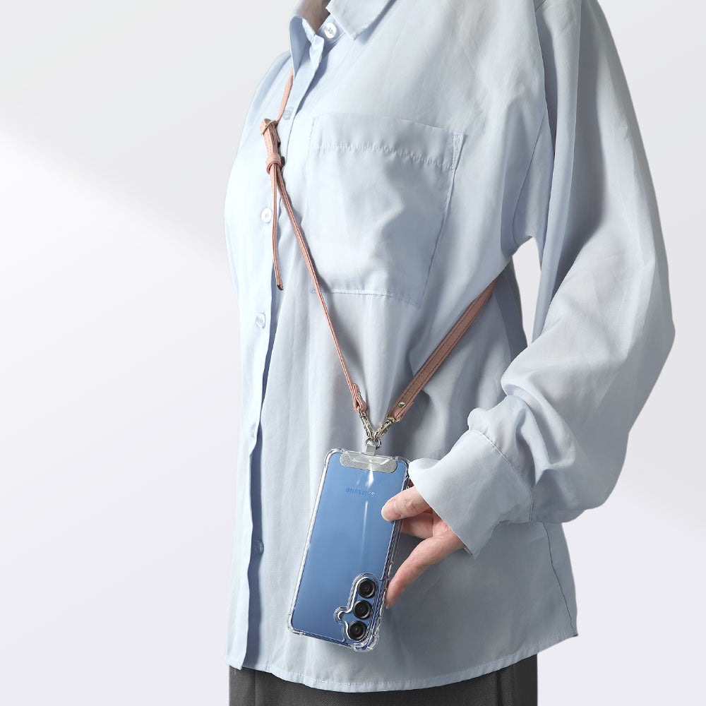 Clear HB Case Back Case Genuine Leather 32 Colors Italian Shrink Leather Holder Set with Shoulder Strap