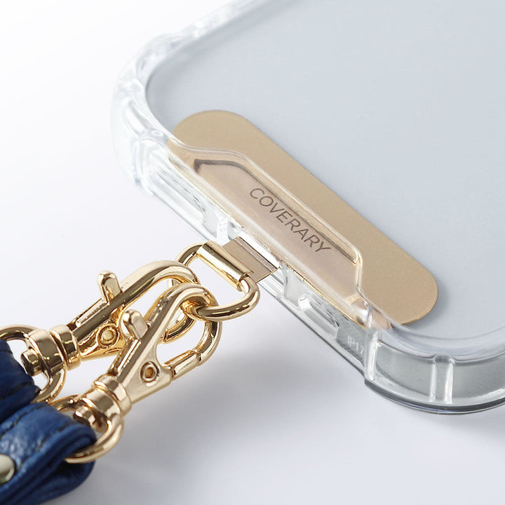 Clear HB Case Back Case Genuine Leather 32 Colors Italian Shrink Leather Holder Set with Shoulder Strap