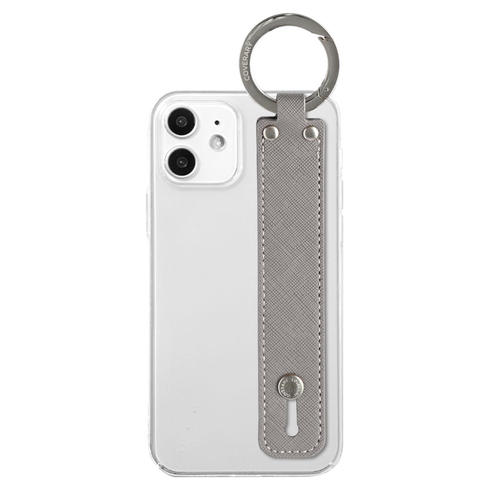 Clear case vegan leather classic with hand belt back case Xperia series