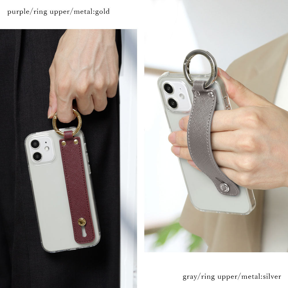 Clear case vegan leather classic with hand belt back case Xperia series