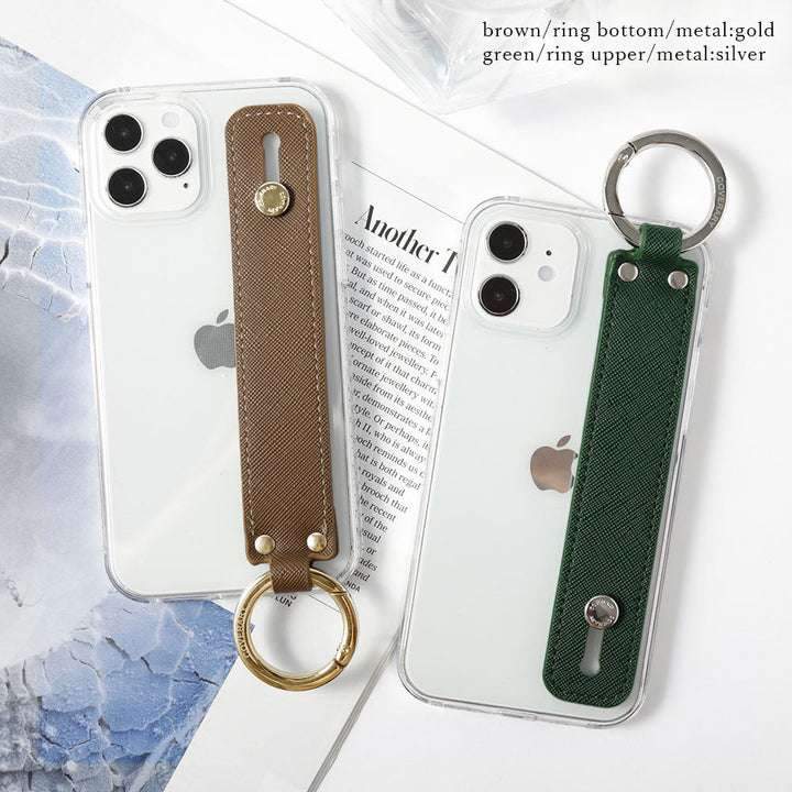 Étui transparent en cuir végan classique avec poignée à main, étui arrière pour la série AQUOS