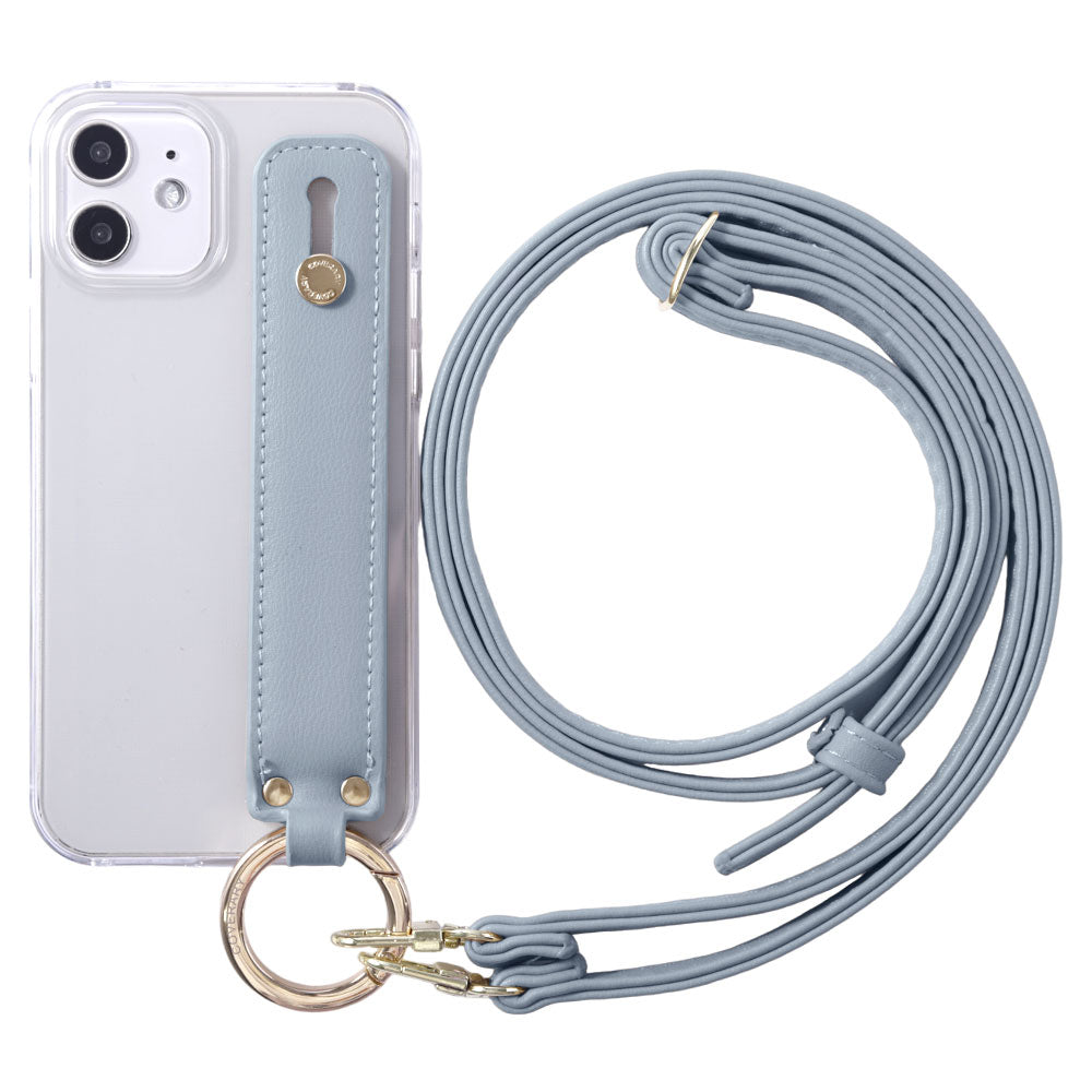 Étui transparent en cuir végan pastel terne avec poignée et bandoulière, étui arrière pour la série Galaxy