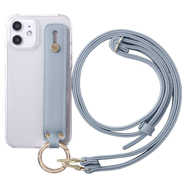 Étui transparent en cuir végan pastel terne avec poignée et bandoulière, étui arrière pour la série Galaxy