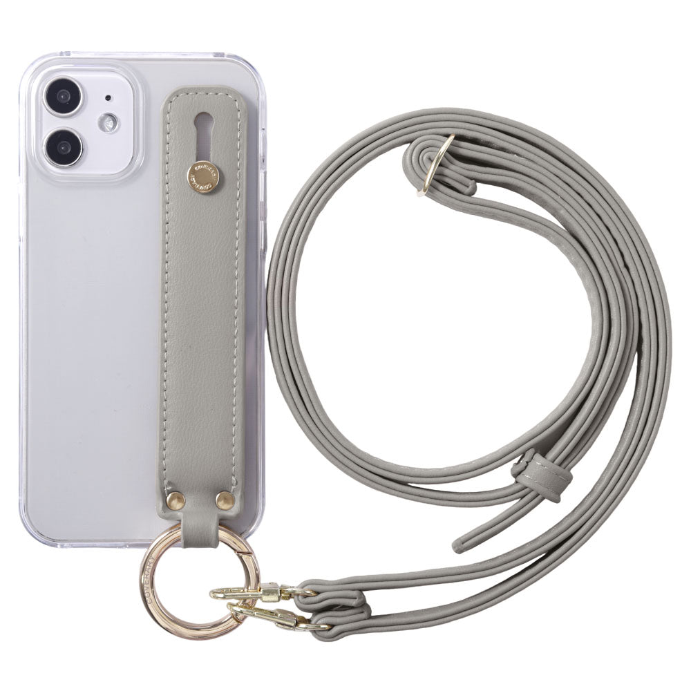 Clear case vegan leather muted pastel with hand belt & shoulder strap back case Google Pixel series