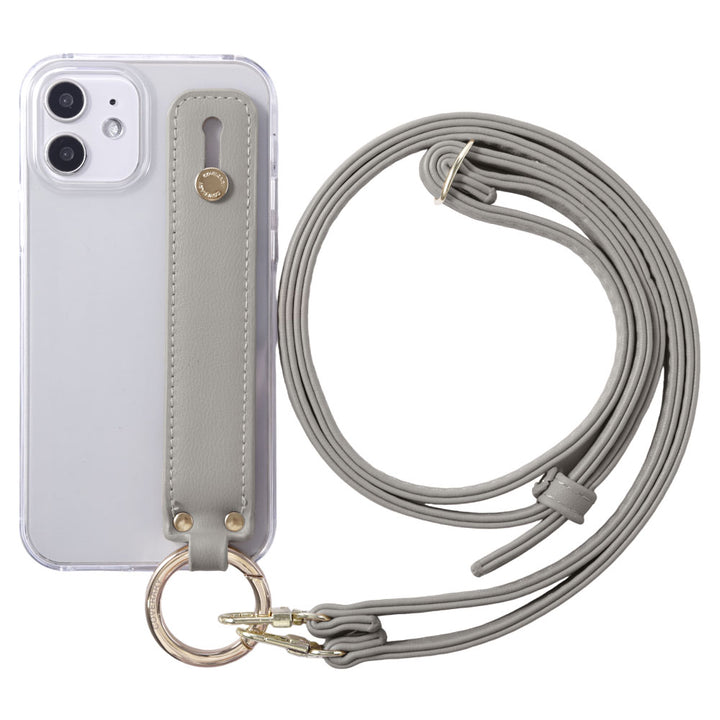 Clear case vegan leather muted pastel with hand belt & shoulder strap back case Google Pixel series
