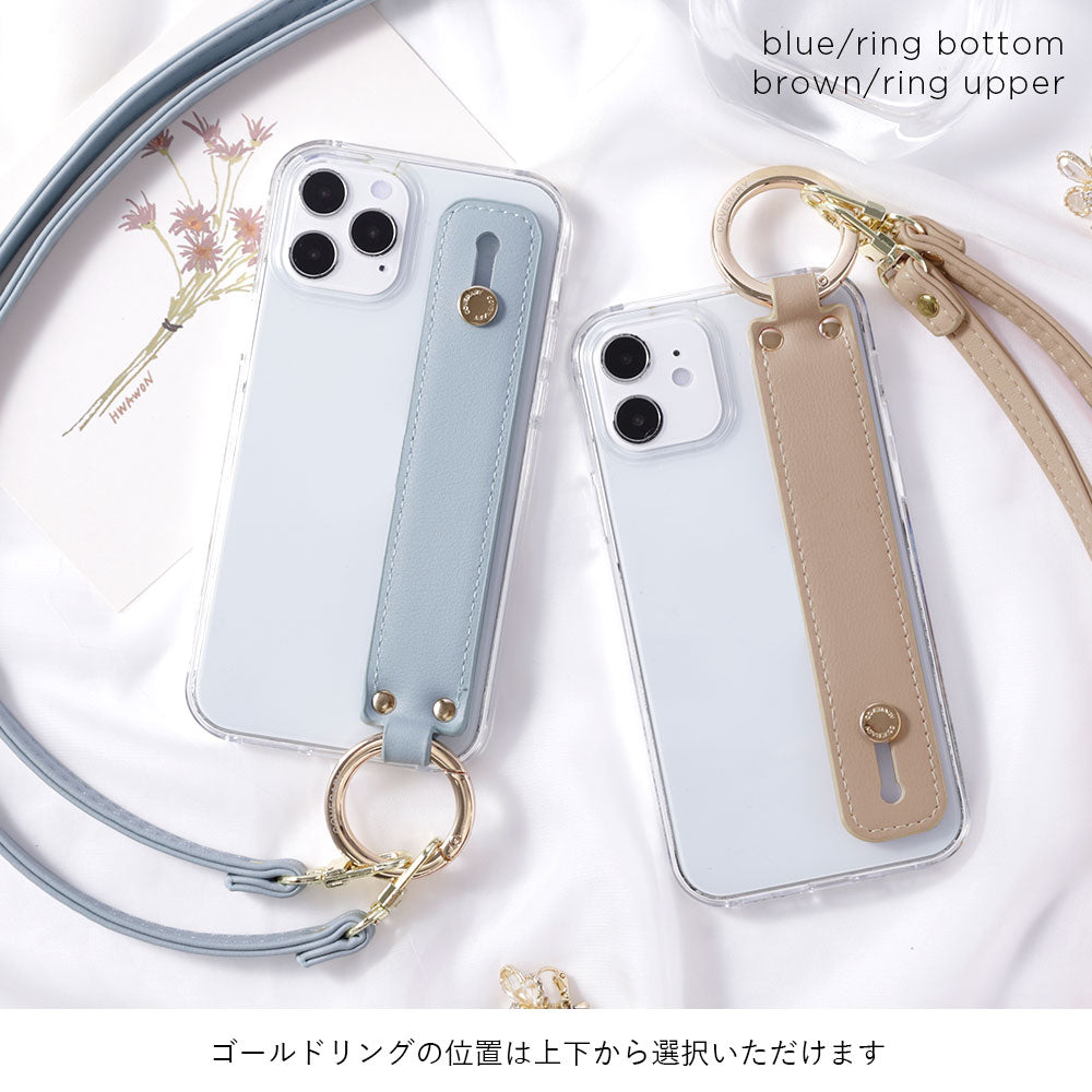 Étui transparent en cuir végan pastel terne avec poignée et bandoulière, étui arrière pour la série Galaxy