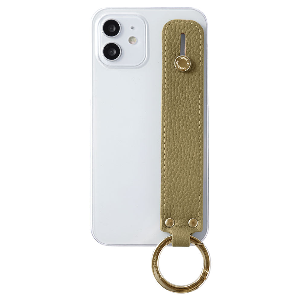 Clear case with textured finish, smoky color, with hand belt, back case for Galaxy series