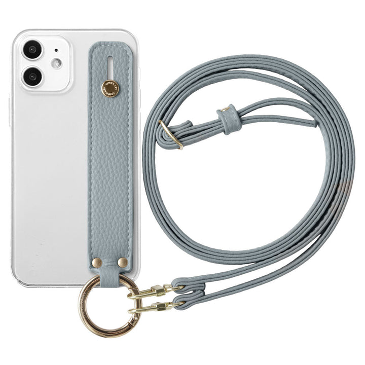 Clear Case Vegan Leather Grain Processing Dusty Color With Hand Belt & Shoulder Strap Back Case Google Pixel Series