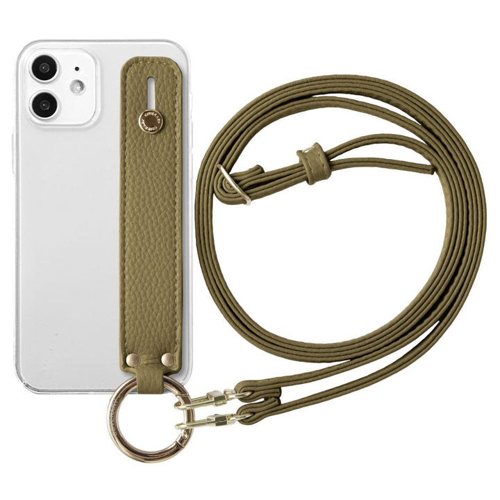 Clear Case Vegan Leather Grain Processing Dusty Color With Hand Belt & Shoulder Strap Back Case Google Pixel Series