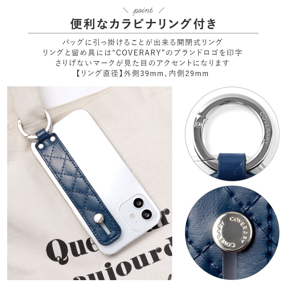 Coque transparente en cuir végan matelassé avec poignée à main, coque arrière pour la série iPhone