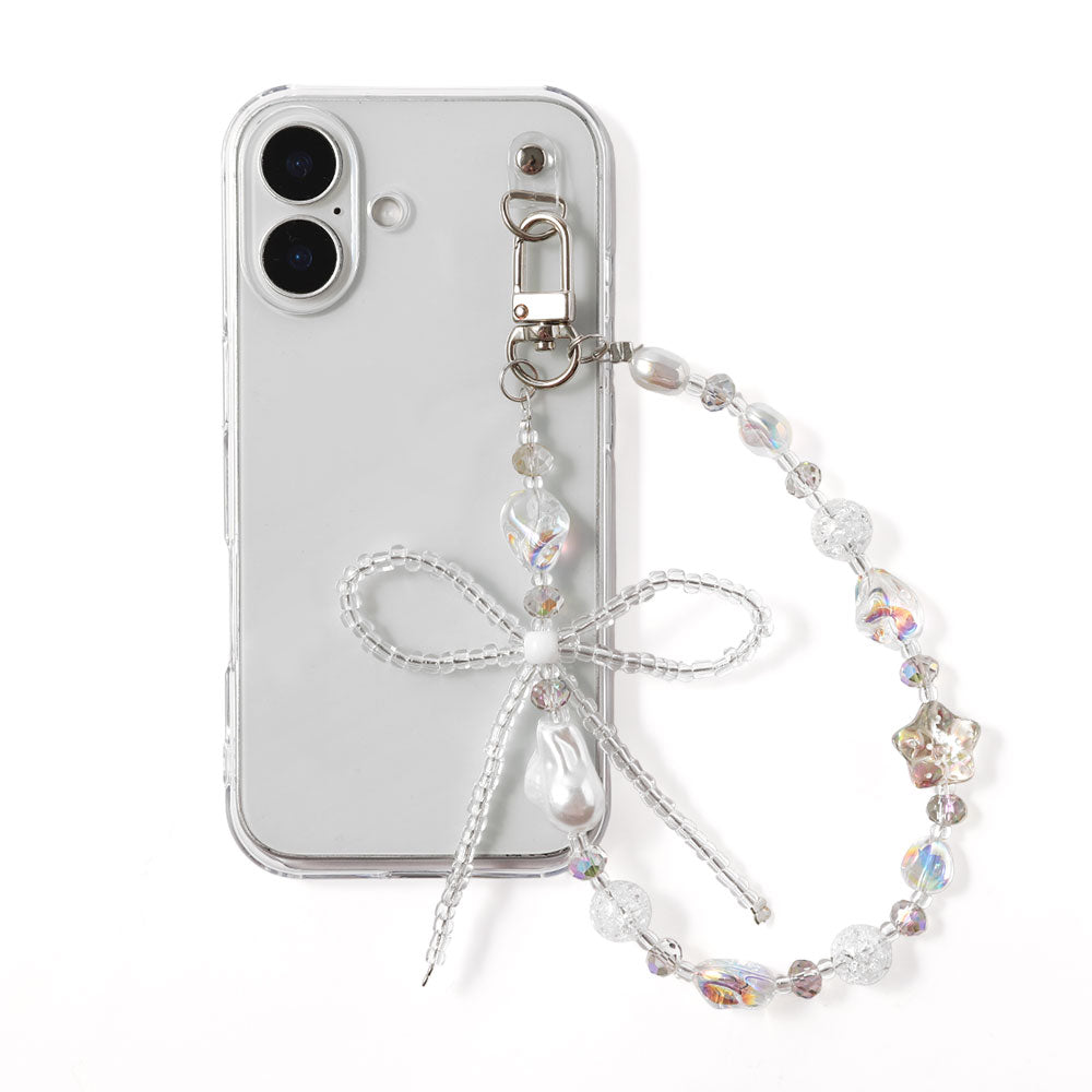 Clear Case Ribbon Bead Charm Back Case Xperia Series