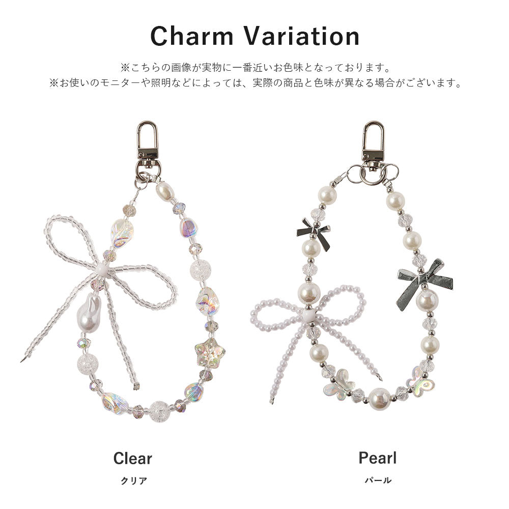 Clear Case Ribbon Bead Charm Back Case Xperia Series