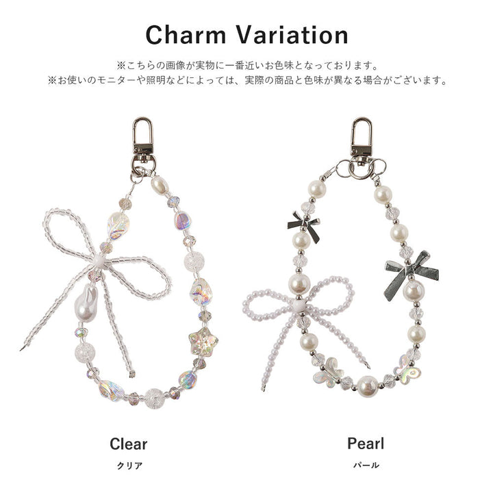 Clear Case Ribbon Bead Charm Back Case Xperia Series