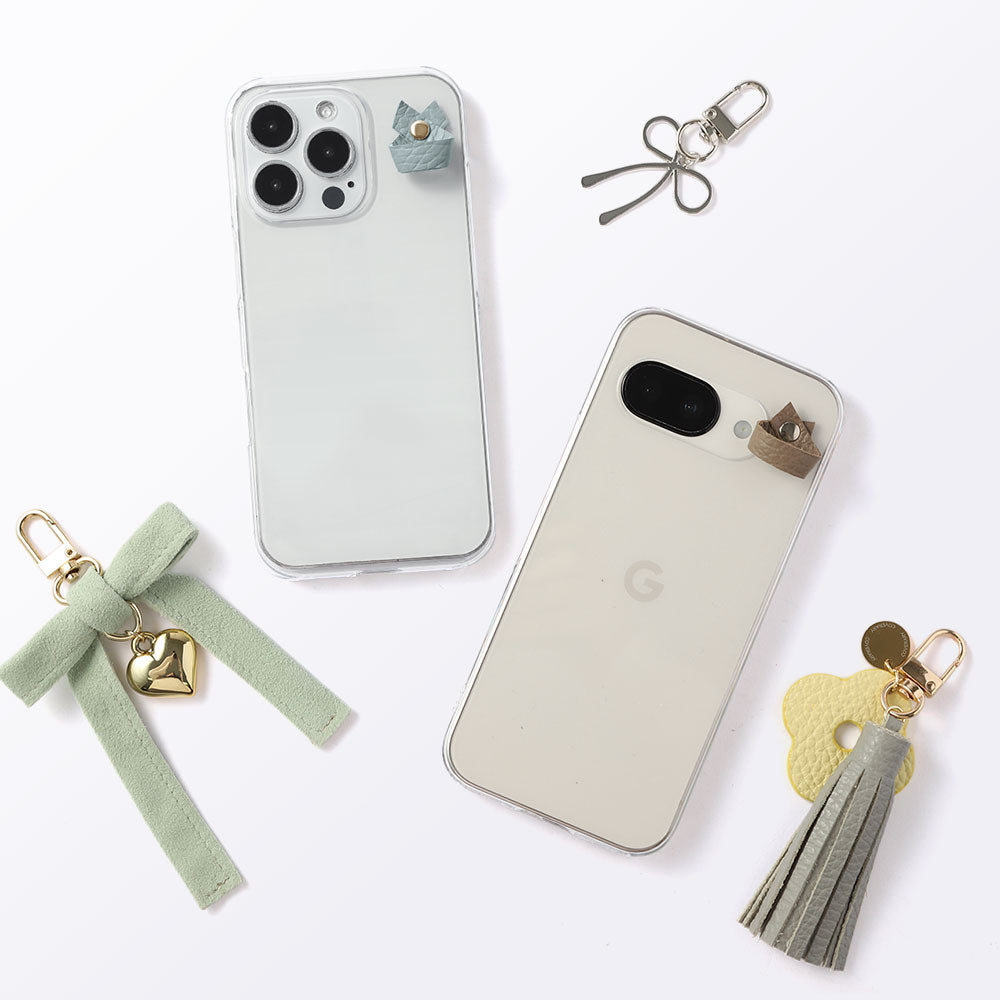 Coque transparente en cuir véritable 32 couleurs cuir italien grainé avec porte-charm simple Coque arrière pour série Xperia