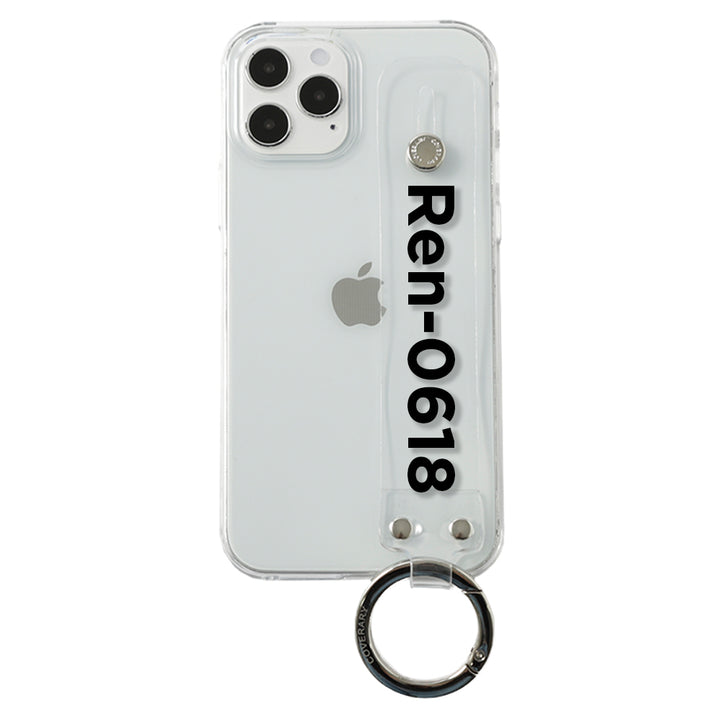 Coque arrière avec message imprimé et poignée de main, coque transparente