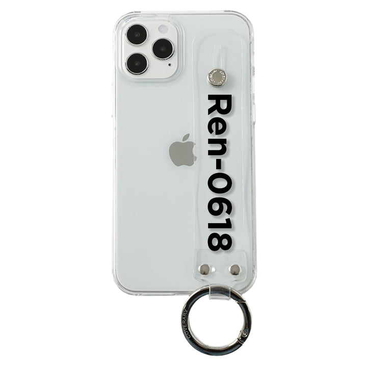 Clear case with printed message & hand belt, back case for AQUOS series